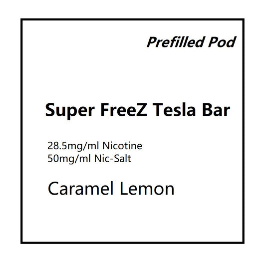 Super FreeZ Tesla Bar Pod- Caramel Lemon