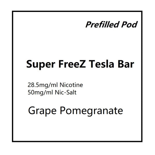 Super FreeZ Tesla Bar Pod- Grape Pomegranate