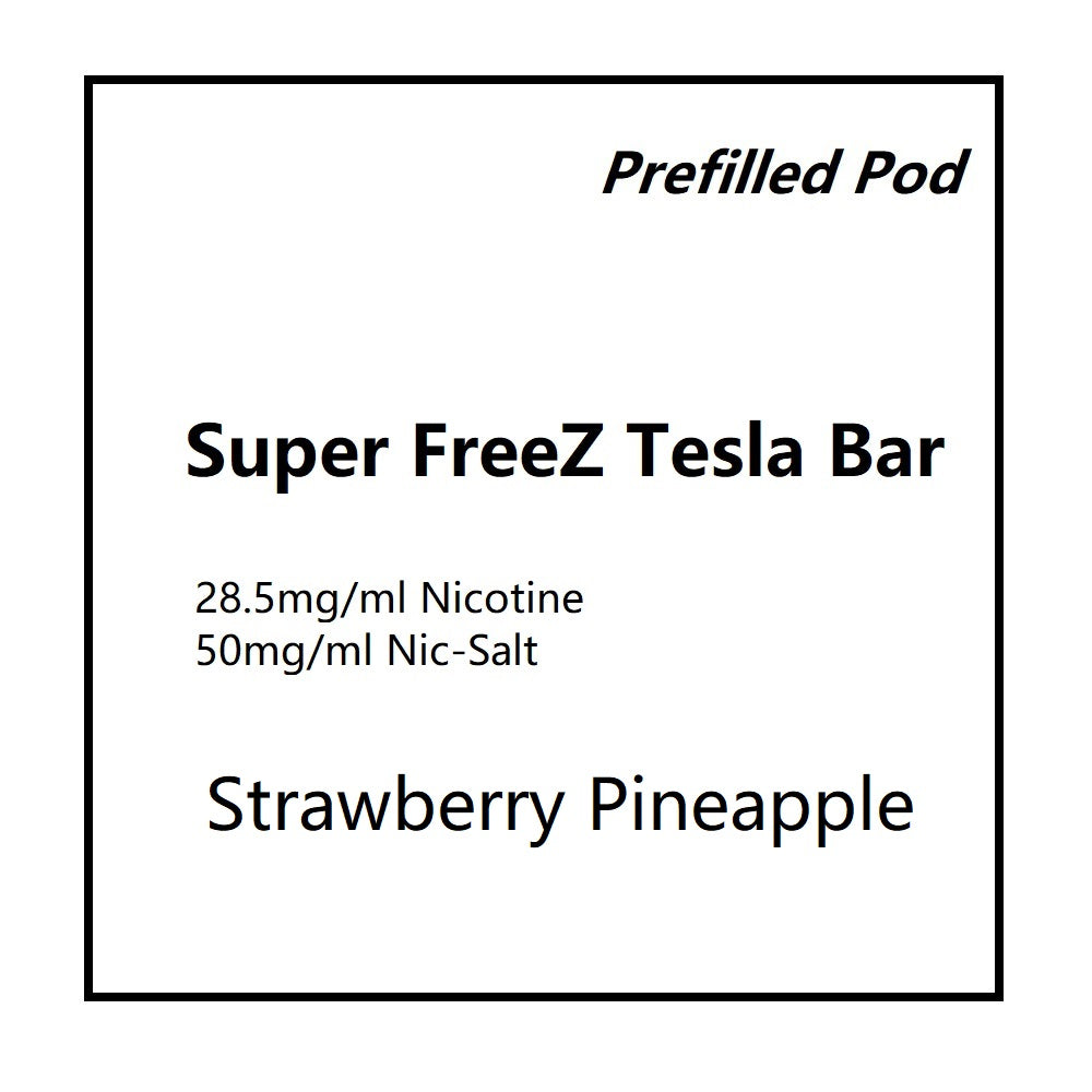 Super FreeZ Tesla Bar Pod- Strawberry Pineapple